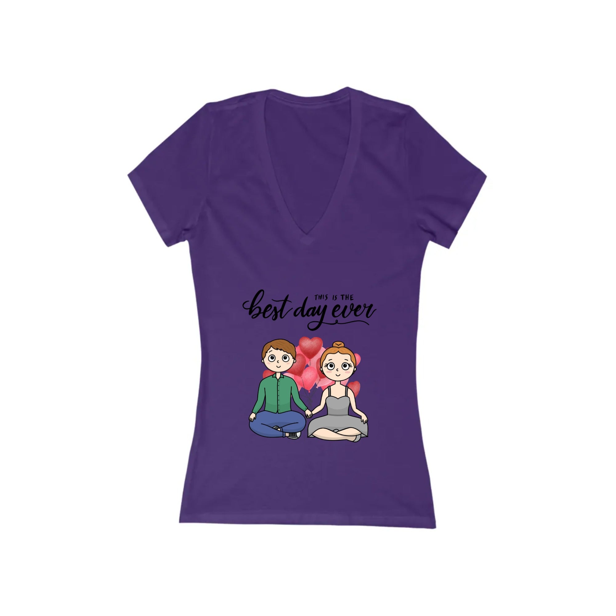 Women's Jersey Short Sleeve Deep V-Neck Tee